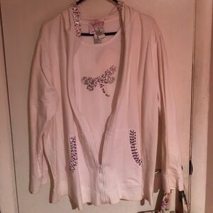 Quacker Factory sequin hoodie with matching shirt